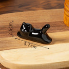 Ceramic Chopstick Holder Unique Siamese Mini Figurine Cute Tableware Rest Whimsical Utensil Holder For Kitchen Gift For Lovers