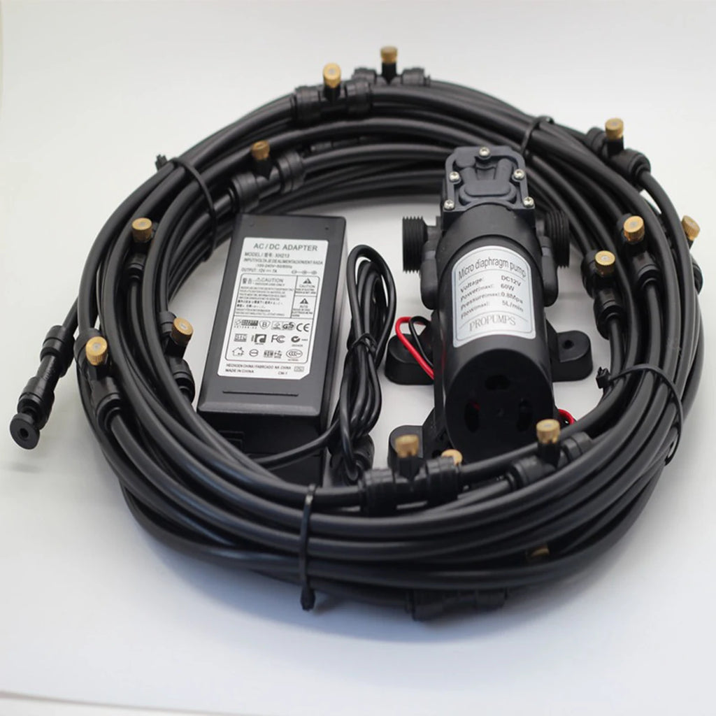 72W Large Garden Irrigation Timer Watering System Fog Nozzles Irrigation Kit Automatic Spray Misting Plant Watering System