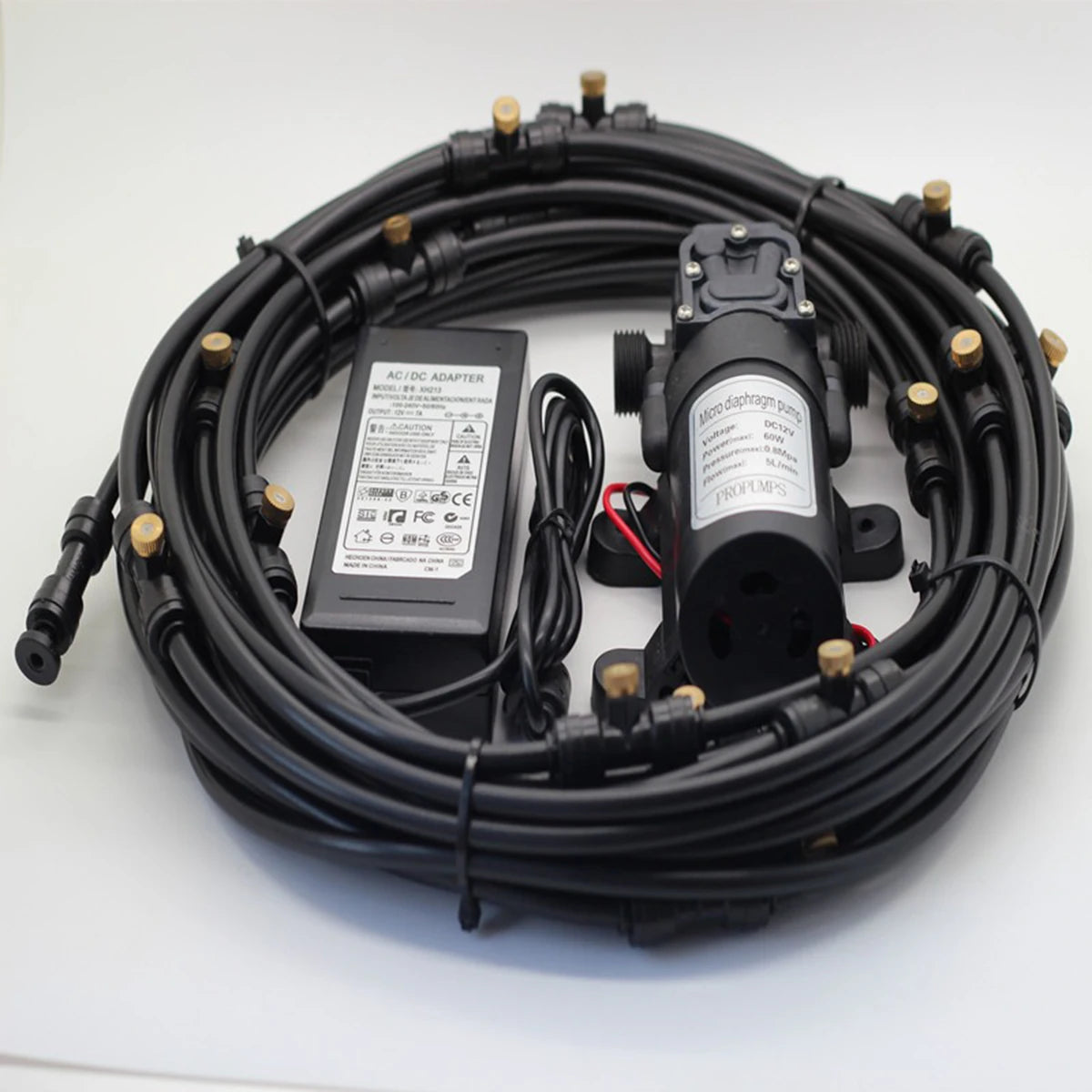 72W Large Garden Irrigation Timer Watering System Fog Nozzles Irrigation Kit Automatic Spray Misting Plant Watering System