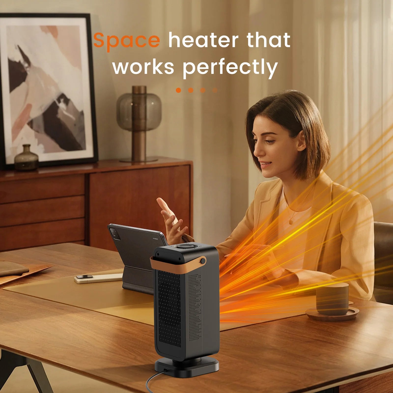 coldSky Heater for Home 1200W Fast Heating with Overheating&Tip-Over Protection Portable Electric Heater for Bedroom living Room