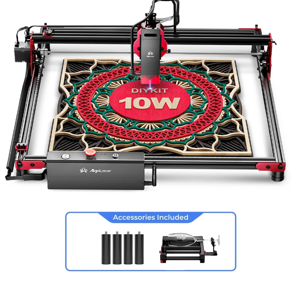 AlgoLaser DIYKIT Laser Engraver 10W Output Power,App Offline Control,Table DIY Engraver Cutter Tool For Metal/Glass/Wood Engrave