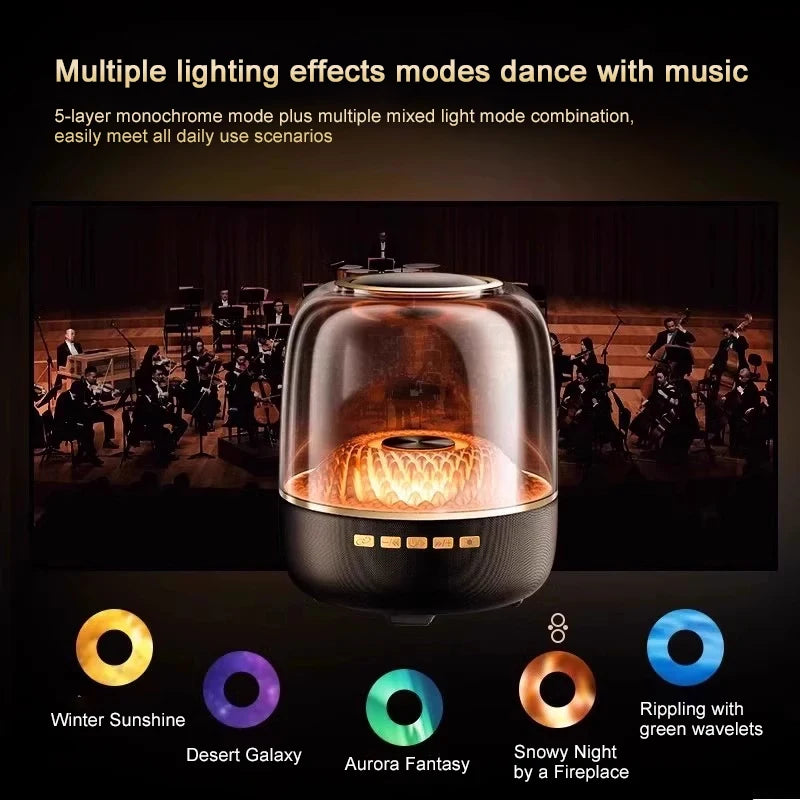 5th Glass Bluetooth Speaker Subwoofer Colorful Home High Volume Wireless Smart Computer Speaker ﻿Electronics Desk Accessories