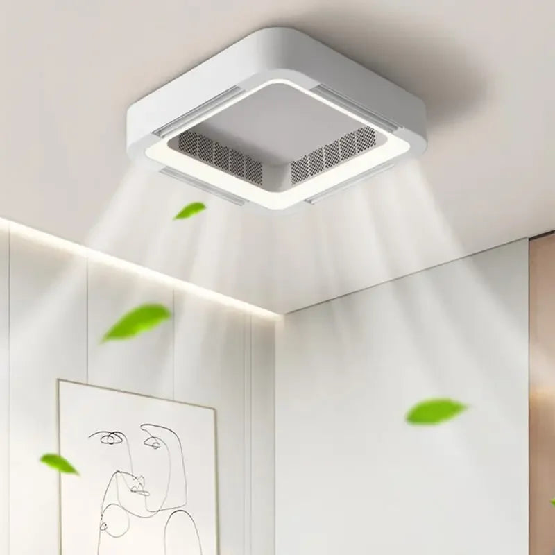 Modern Simple Smart App Ceiling Fan Lamp with LED Light Remote Control Invisible Silent Fan Light Bedroom Living Room Office Fan