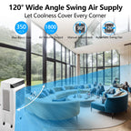 Evaporative Air Cooler, 1800CFM Swamp Cooler with Remote Control and 1