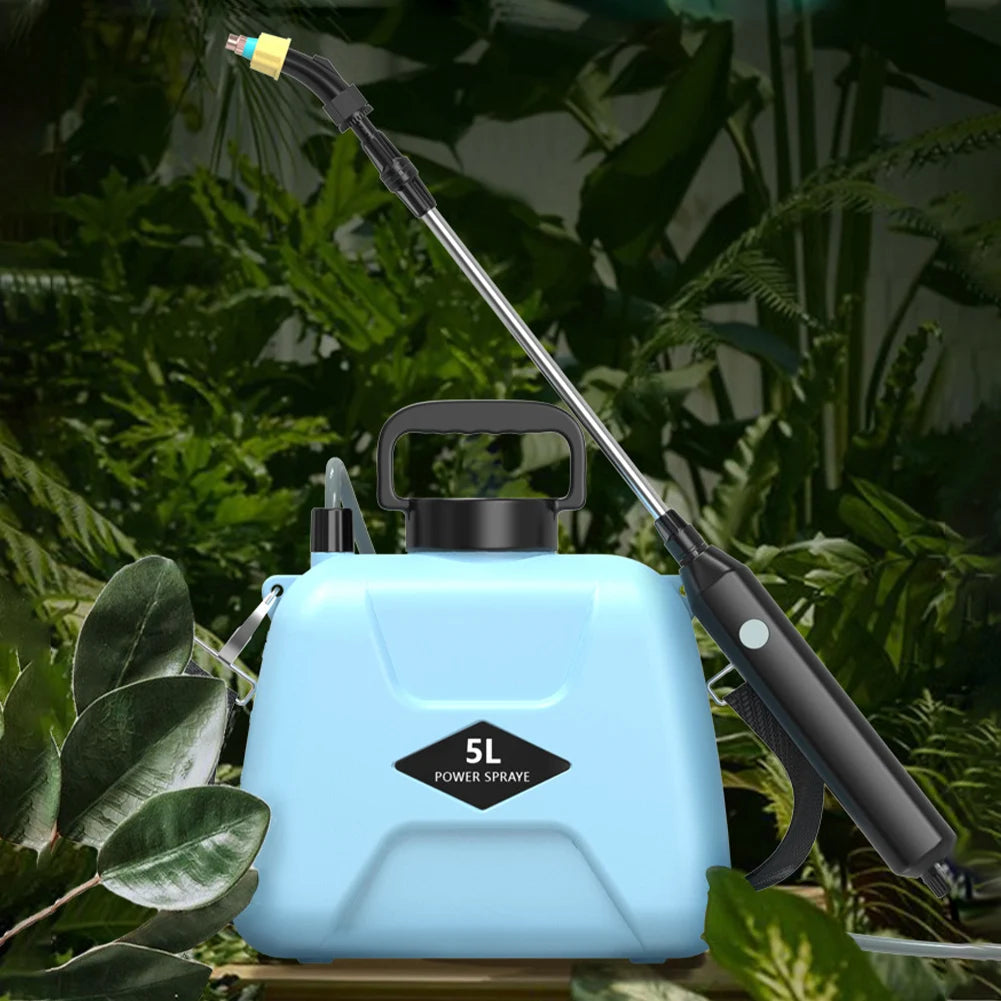 5L Electric Sprayer Automatic Garden Plant Mister 360 Rotating Nozzle with Shoulder Strap 1500mAh Rechargeable Irrigation Tool