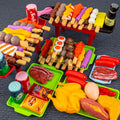 Kids Play House Barbecue Toy Set Kitchen Pretend Play Cooking Toys Simulation Food Cookware BBQ Kit Cosplay Game Gifts