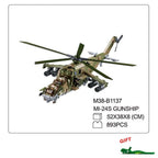Sluban MI-24 Gunship New Military Helicopter Building Blocks Set Modern Armed Forces Model DIY Bricks Kit for Kids Birthday Toys