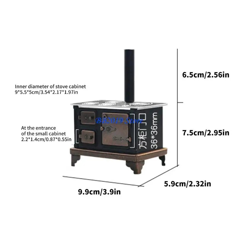 Q0KB Realistic Kitchen Stove Furnishings Set Furniture Play Doll House Decoration