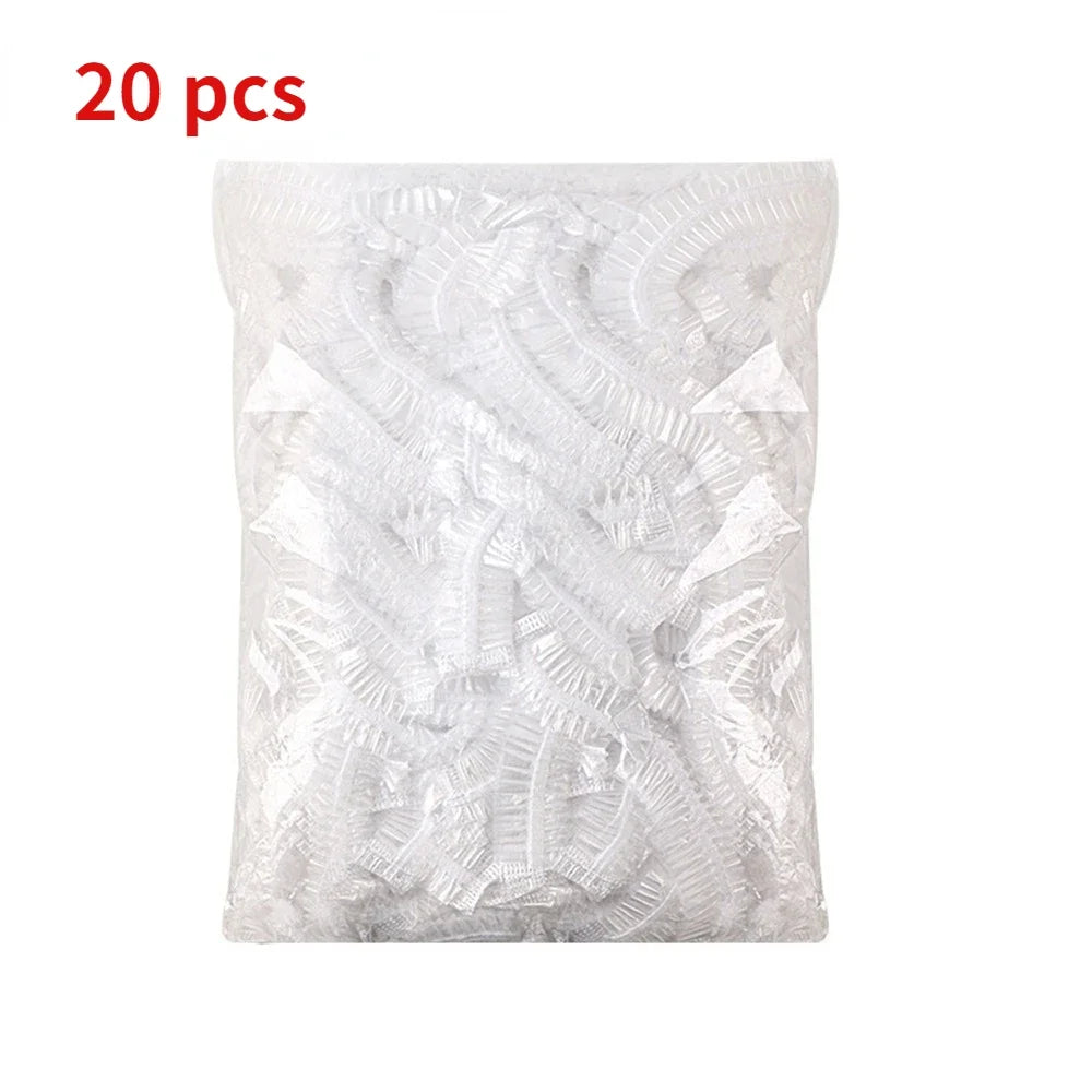 20-200pcs Disposable Shower Cap Elastic Mesh Shape Non-woven Bath Hat for Eyelash Extension Clear Waterproof Hair Hat Shower Cap