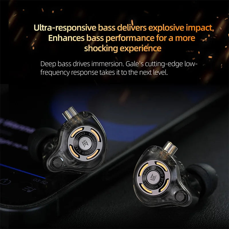 KZ Gale Wired In Ear HiFi Earphones Superlinear Dynamic Drive Headphones Ergonomics Music Monitor Headset Custom Gaming Earbuds