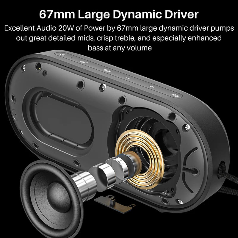 Refurbished TOZO PA1 Bluetooth Speaker - 20W Stereo, IPX7 Waterproof | AlluCanFind