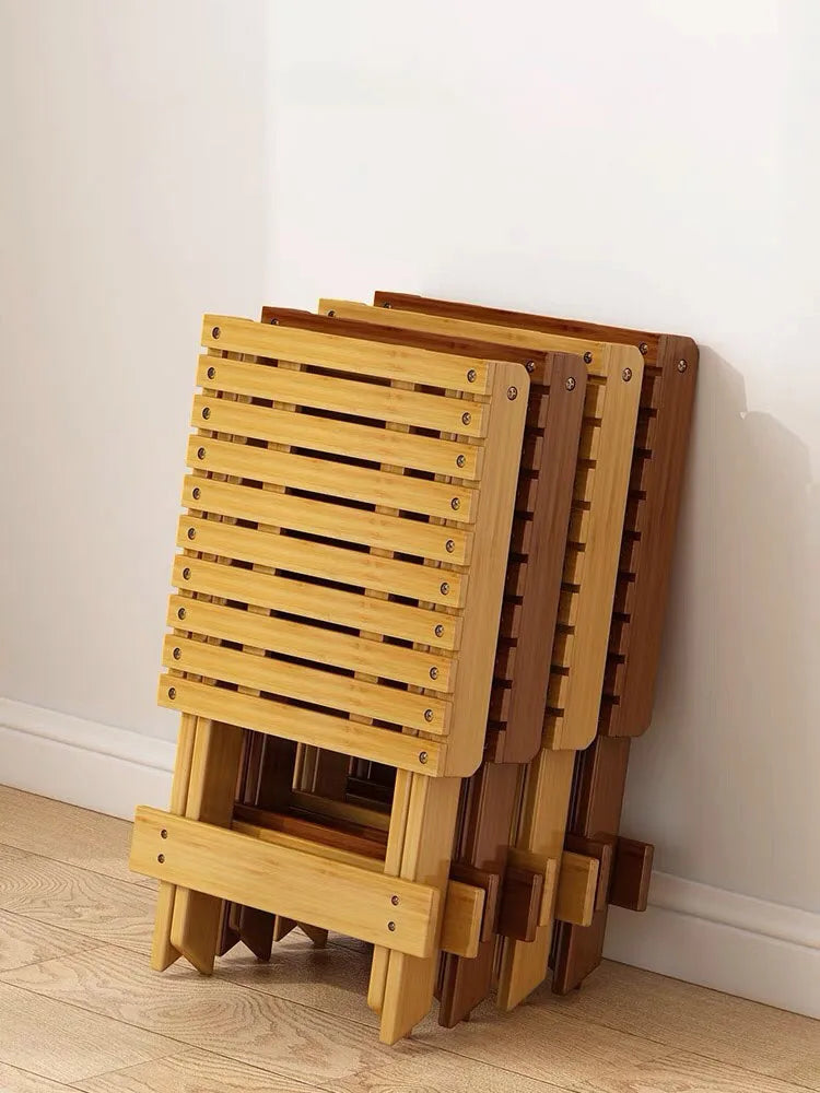 Multifunctional Folding Portable Bamboo Stool Children's Low Stools Modern Minimalism Durable Sturdy Living Room Furnitu