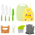 New Kids Cooking Cutter Set Kids Knife Toddler Wooden Cutter Plastic Fruit Knives Crinkle DIY Peeler Tools Kitchen Accessories