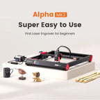 AlgoLaser Alpha MK2 22W 40X85CM Laser Engraving And Cutting Machine Cnc Desktop 20W Laser Engraver Rotary Roller Air Pump