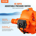 VEVOR RV Water Pressure Diaphragm Pump 3.3GPM / 3.5GPM / 5.5GPM Adjustable Self Priming Sprayer Pump for Camper Marine Boat Lawn