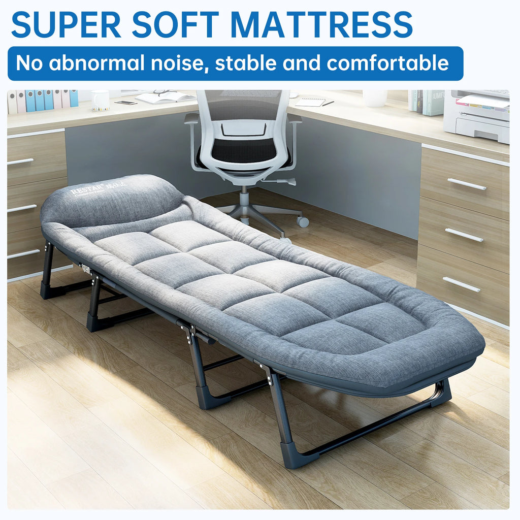 Niceway 6 Adjustable Positions Camping Cot with Mattress & Pillow for Adults 550LBS Heavy Duty Sleeping Cot Outdoor Folding Bed