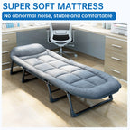 Niceway 6 Adjustable Positions Camping Cot with Mattress & Pillow for Adults 550LBS Heavy Duty Sleeping Cot Outdoor Folding Bed