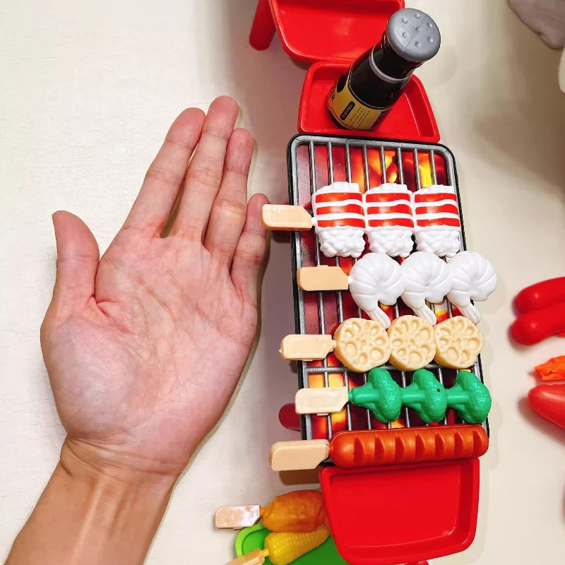 Children's Pretend Play Kitchen Toys Simulation Barbecue Cookware Cooking Food Role Play Educational Play House Toys
