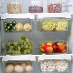 Kitchen Storage Box Fruit Vegetable Preservation Organizer Transparent Egg Container Under-shelf Refrigerator Drawer