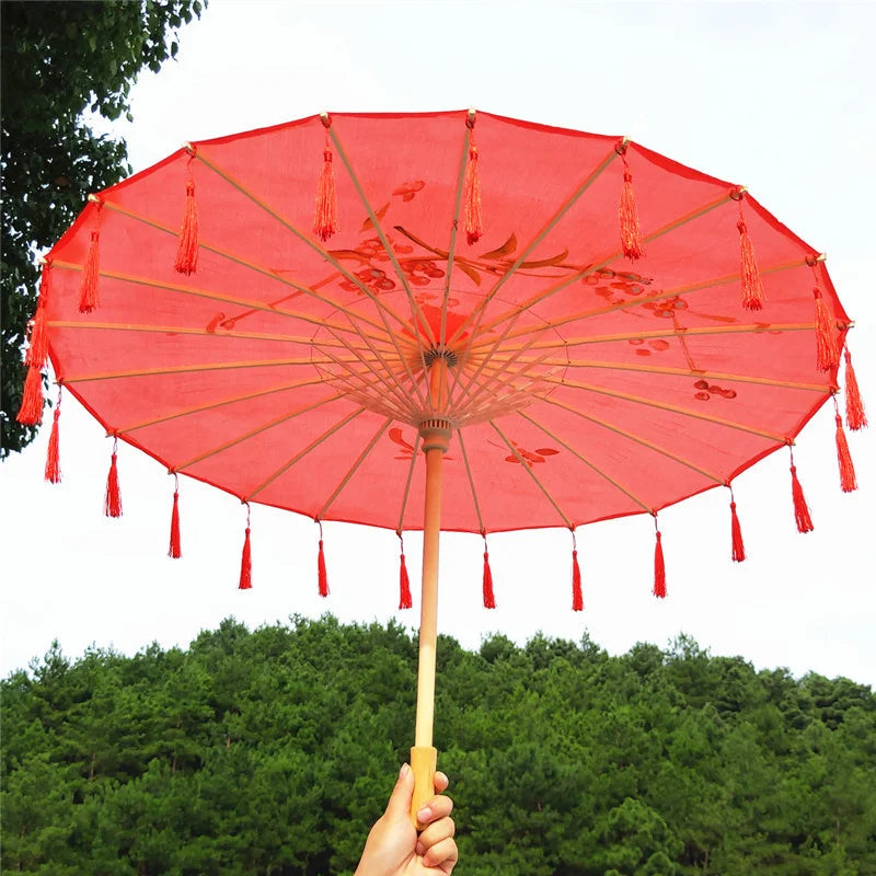 Star Oil Paper Waterproof Beach Umbrella Fan Chinese Dance Performance Lace Umbrella Classical Hanfu Fairy Parasol Paraguas
