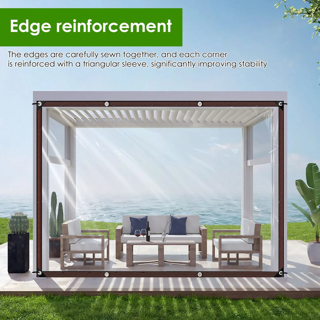 Chicken Coop Cover Transparent Tarpaulin Outdoor Garden Waterproof Run Tarp with Rope Reinforced Edges Chicken Coop Porch Canopy