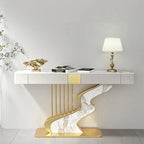 Nordic designer Fashion Wall Hall Porch Decorative Cabinet Semi-circular Slate Console Tables for Living Room Entrance Furniture