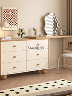 FG11Cream log wind dresser chest cabinet integrated solid wood modern simple dressing table