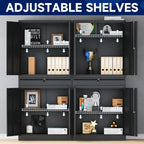 Metal Garage Storage Cabinet with Locking Doors and Adjustable Shelves, Tool Storage Cabinet with 1 Drawer - 71" Steel Cabinet