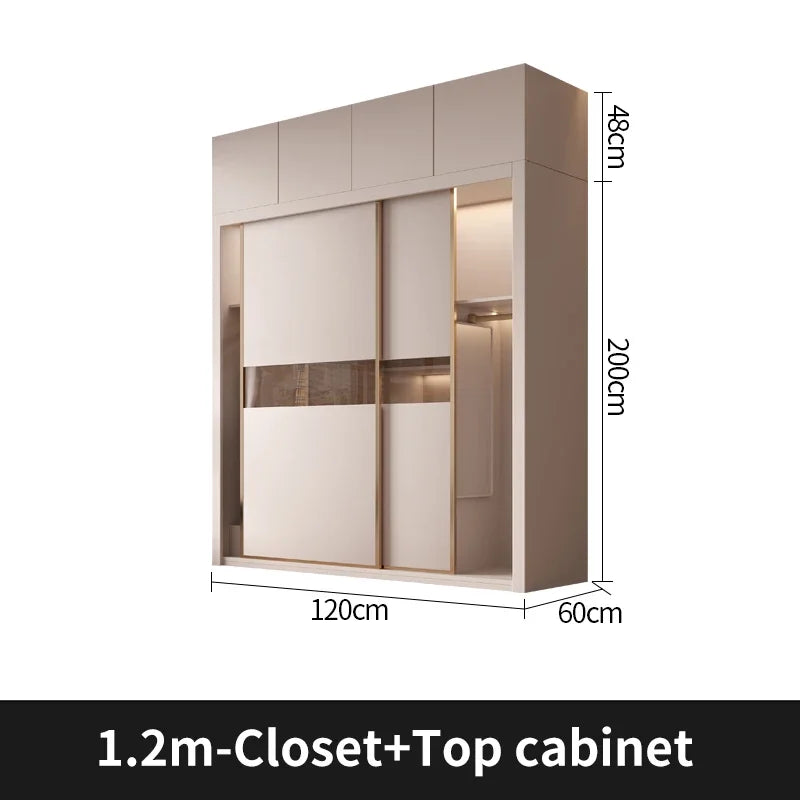 Sliding Door WardrobeNordic Modern Home Furniture Bedroom Desk Dresser In One Combination Light Luxury Corner Wardrobe furniture