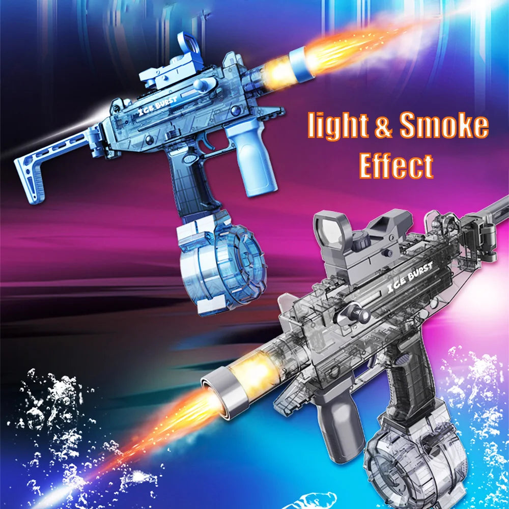 2025 New Children Simulated Flame and Fog Electric Water Gun Toys Summer Outdoor Beach Pool Fight Game,Lighting & Smoking Effect