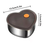 Love-shaped Kitchen Food Organizers With Lids 410 Stainless Steel Storage Box Large Capacity Leakproof Kitchens Accessories