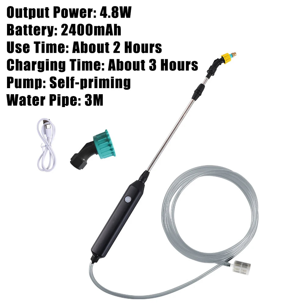 Electric Sprayer Automatic Spray Gun Garden Plant Mister USB Rechargeable Irrigation Tools Watering Can 5L Bucket Optional