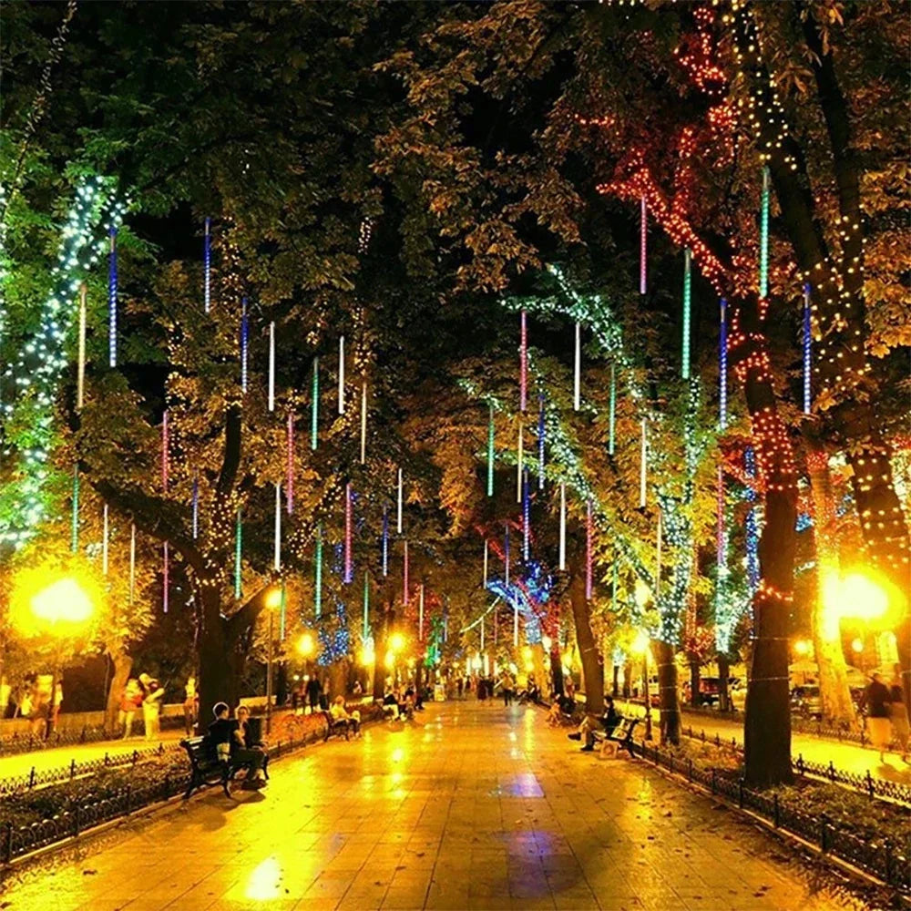 30/50cm Solar LED Meteor Shower Rain Lights Holiday String Lights Waterproof Garden Light Christmas Wedding Decoration