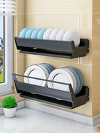 Bowl Plate Drying Shelf Portable Kitchen Organizer Wall Mounted Dish Drainer Rack Kitchen Storage Shelves Tableware Holder