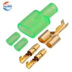10/20/50sets Car tools 4.0 bullet terminal   car electrical wire connector Green 4mm Male + Female 1 : 2 Cold press terminal