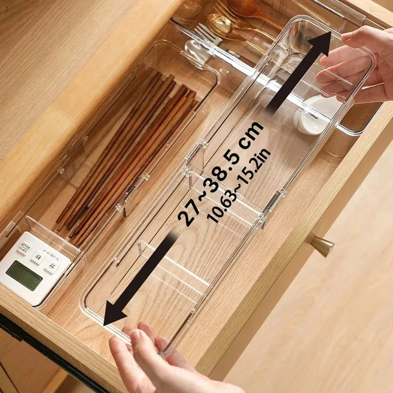 Drawer Organizer Box Home Retractable Sorting Kitchen Compartments Underwear Desktop Cutlery Storage Box Classification Sock Box