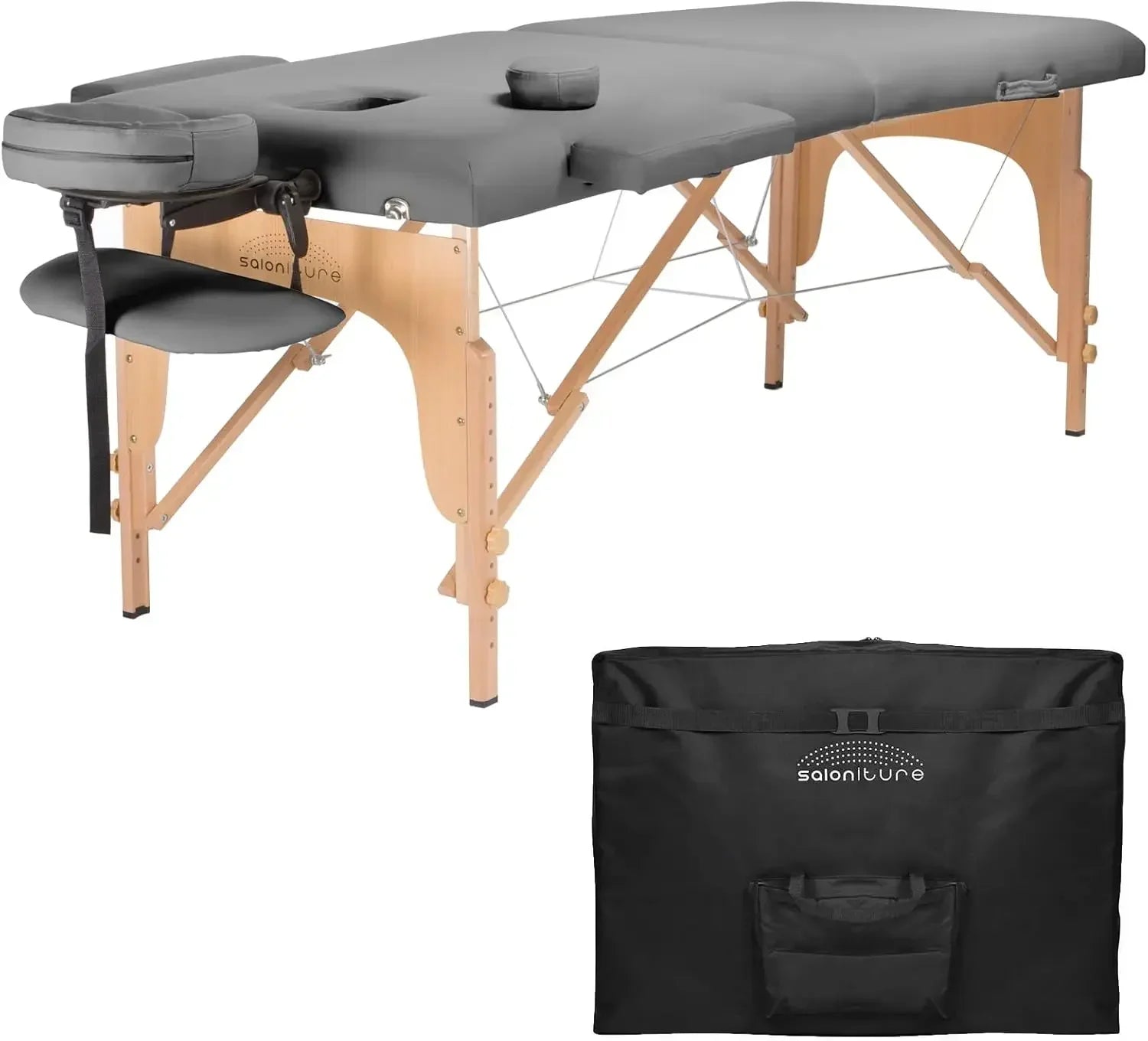 Professional Portable Folding Massage Table with Carrying Case - Burgundy