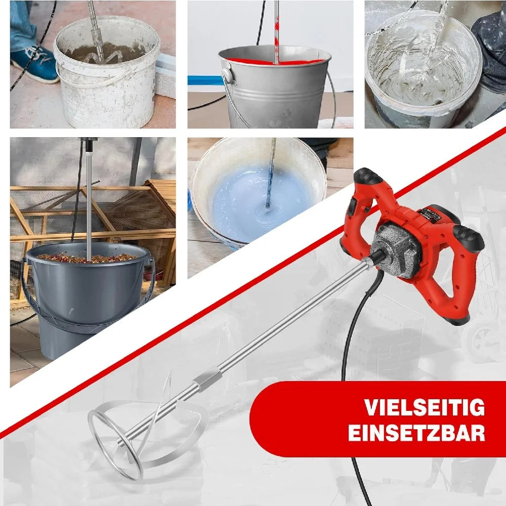 New Handheld Paint Concrete Mixer Machine Paddle Mixer Adjustable 6Speed Stirrer Electric Mix Stirring Tool M14 Mixing Rod 2800W