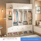 Simple Wardrobe Clothes Folding Cabinets Dressers Cube Storage Locker Plastic Collapsible Dustproof Home Bedroom Furniture