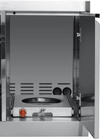 New Outdoor Kitchen Cabinet Stainless Steel Single Door Double Drawer Storage Cabinet with Wheels Camping Garden Party