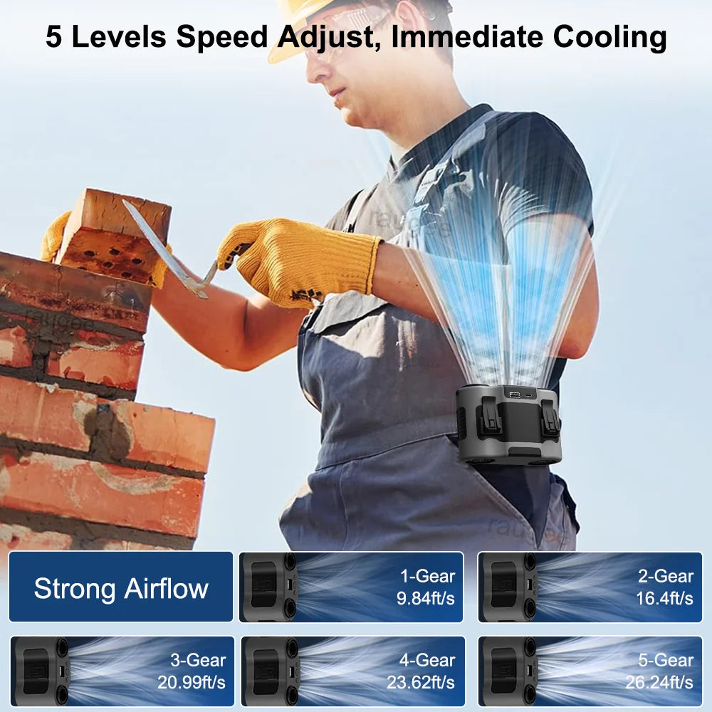 Portable Waist Clip Fan 20000mAh