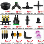 WUJIE 5M-30M Garden Irrigation Outdoor Misting Cooling System Watering 1/4'' Brass Atomizer Nozzles 4/7mm Hose Patio Greenhouse