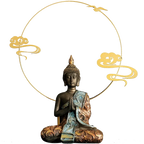 Large Buddha Statue Thailand Buda Buddha Sculpture Green Resin Handmade Buddhism Hindu Fengshui Figurine Meditation Home Decor