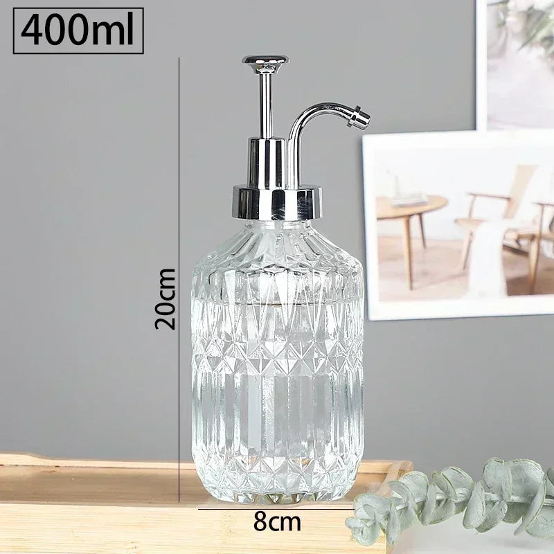 Nordic Relief Glass Shampoo Bottle Hotel Bathroom Accessories Pressing Type Soap Dispenser Home Shampoo Dispenser Bottles