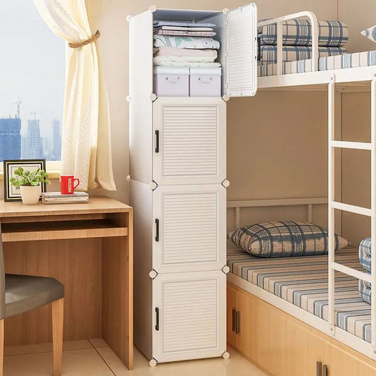 Household Folding Wardrobe Simplicity Dustproof Storage Locke Closet Plastic Collapsible Clothes Cabinets Home Bedroom Furniture