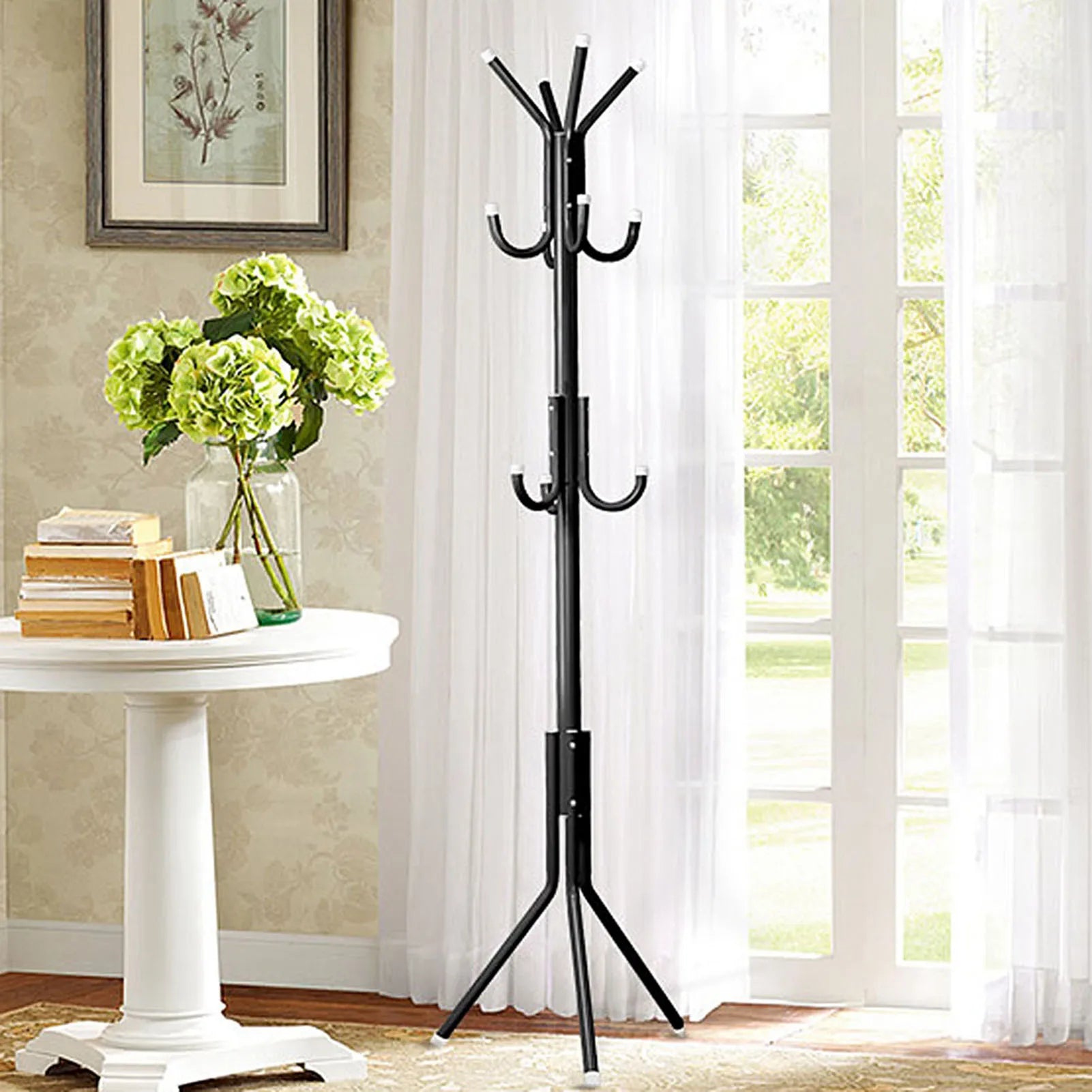 Multi Hook Metal Coat Hat Rack Tree Stand Clothes Bag Hanger Organizer for Home Bedroom