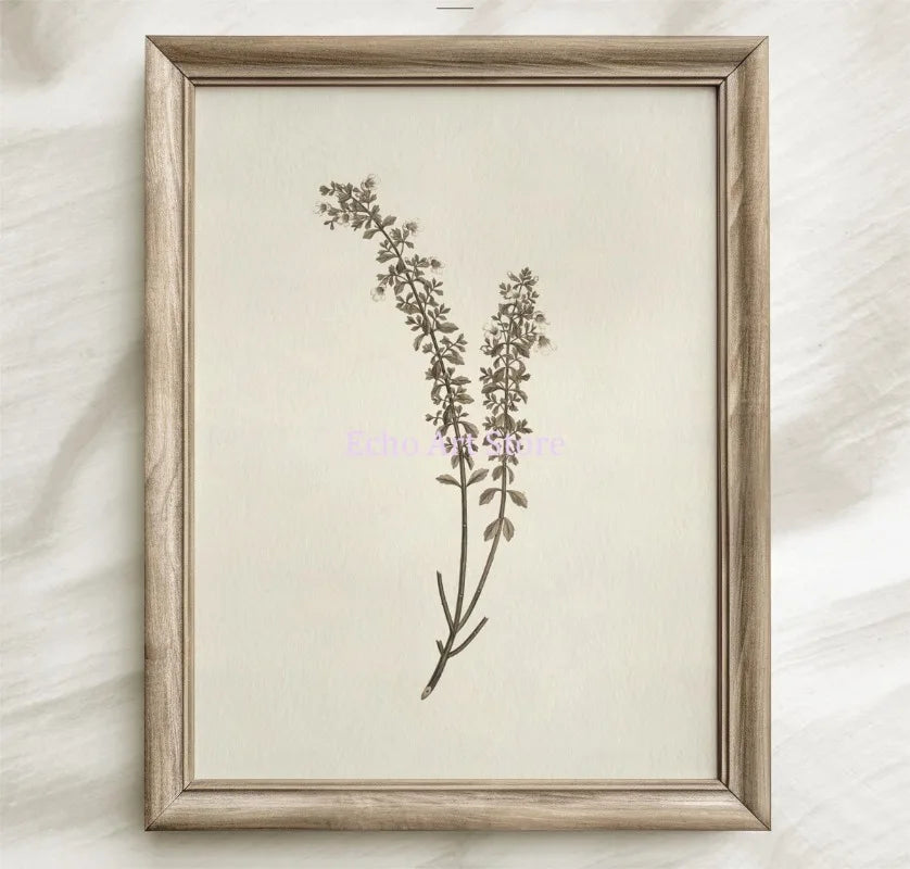 Vintage Neutral Floral Beige Botanical Flower Leaf Poster and Prints Canvas Printing Wall Art Picture for Living Room Home Decor