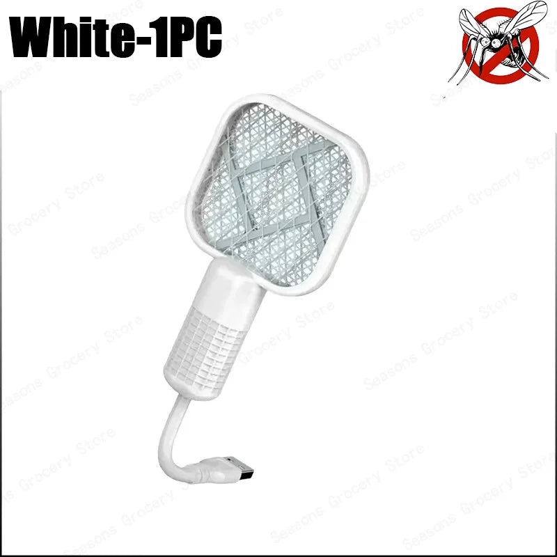 USB Mosquito Swatter Trap Electric Shock Mini Fly Bug Zapper UV Light Portable Insect Racket for Bedroom Pest Control