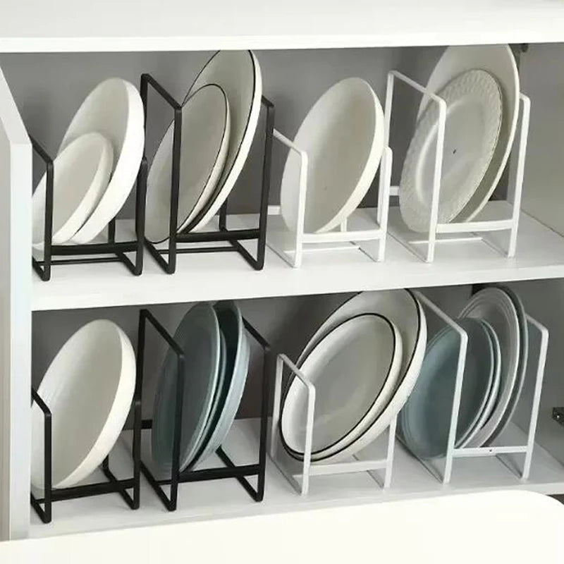 Kitchen Cabinet Plate Storage Countertop Dish Rack Drawer Dinner Plate Partition Drain Rack Layered Storage Rack Accessories
