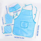 Play The Role Of A Family Dress Up In The Kitchen  Cook Set  Baked Checkered Apron  Toy